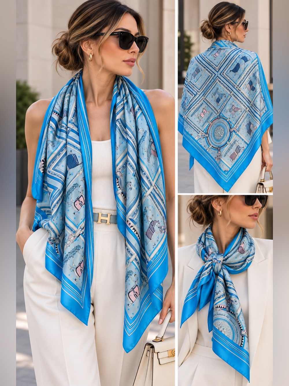 NWT 100% Silk Scarf 🩵